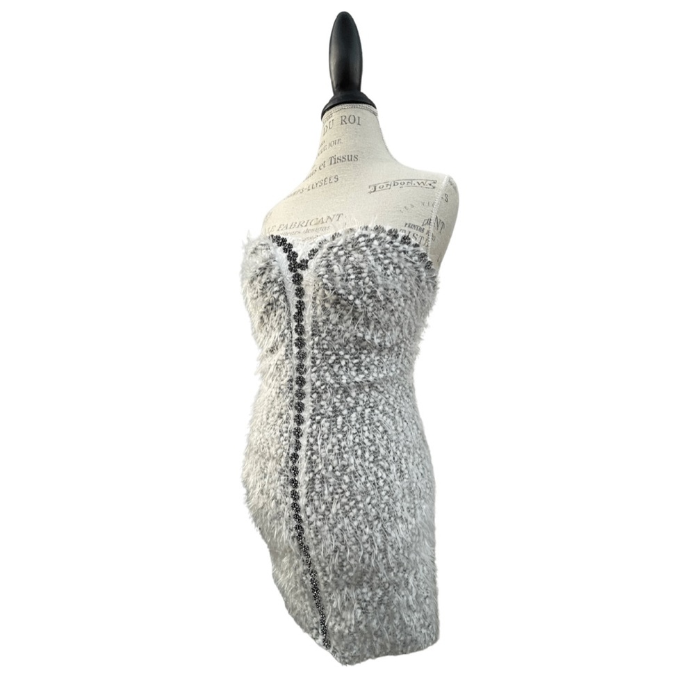 Fuzzy Strapless Dress